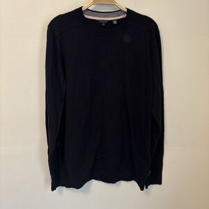 Ted Baker Men's Crewneck Sweater Size‎ 4 M Dark Blue Quiet Luxury Cotton Blend